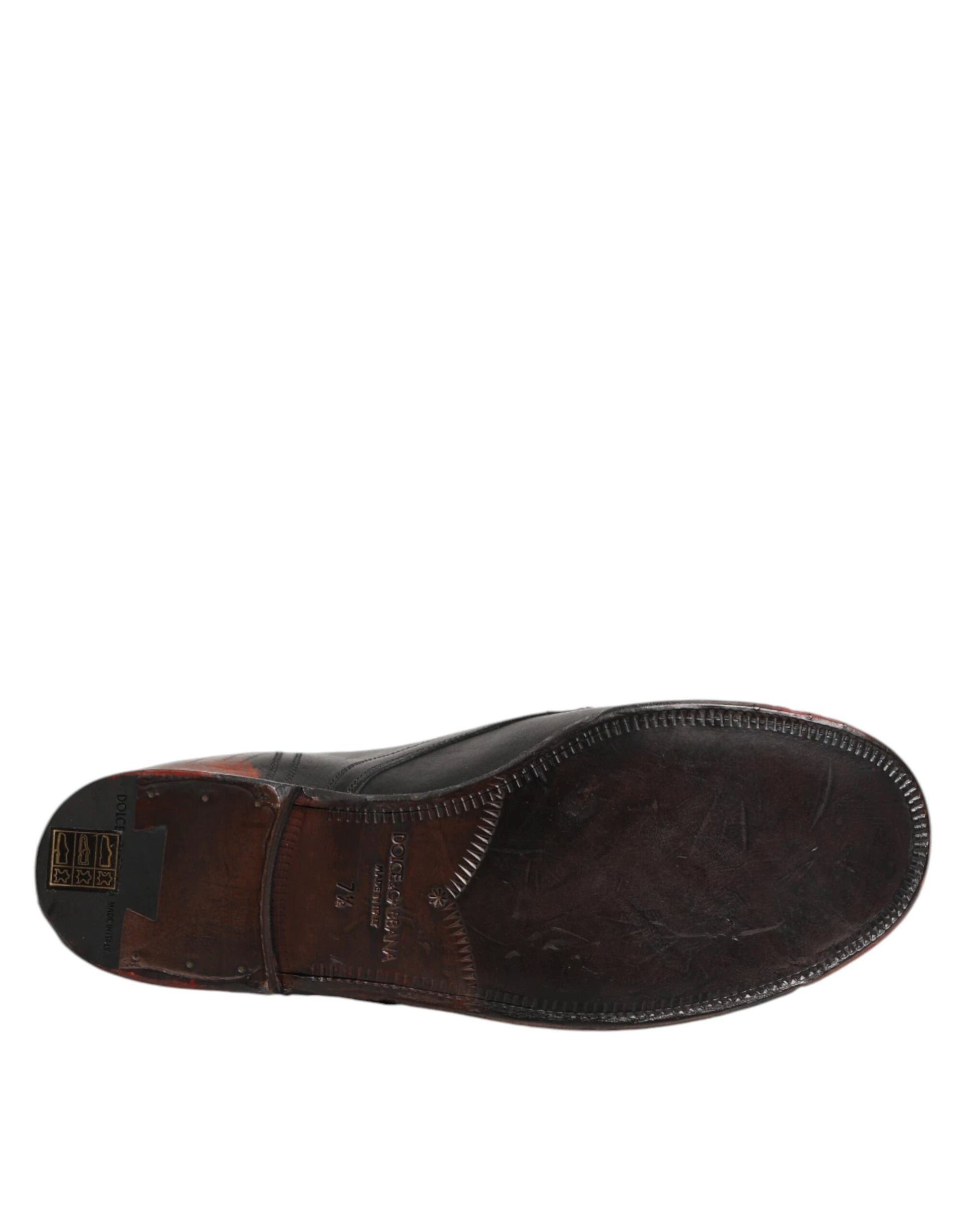 Dolce & Gabbana Black Red Lace Up Short Ankle Boot Shoes by Dolce & Gabbana