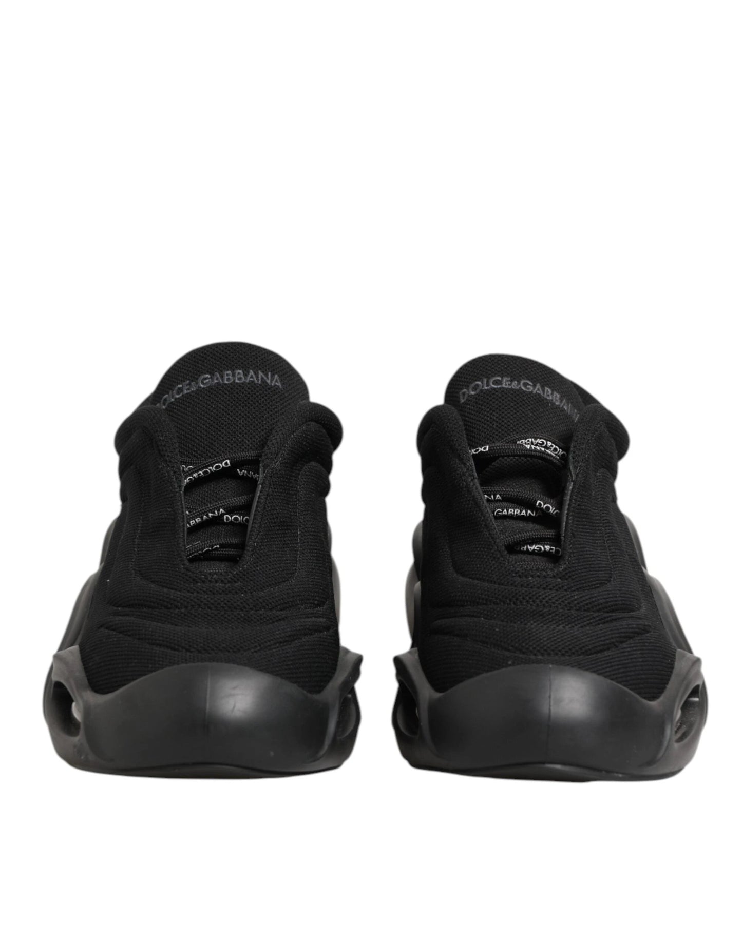 Dolce & Gabbana Black Lace Up Wave Low Top Men Sneaker Shoes by Dolce & Gabbana