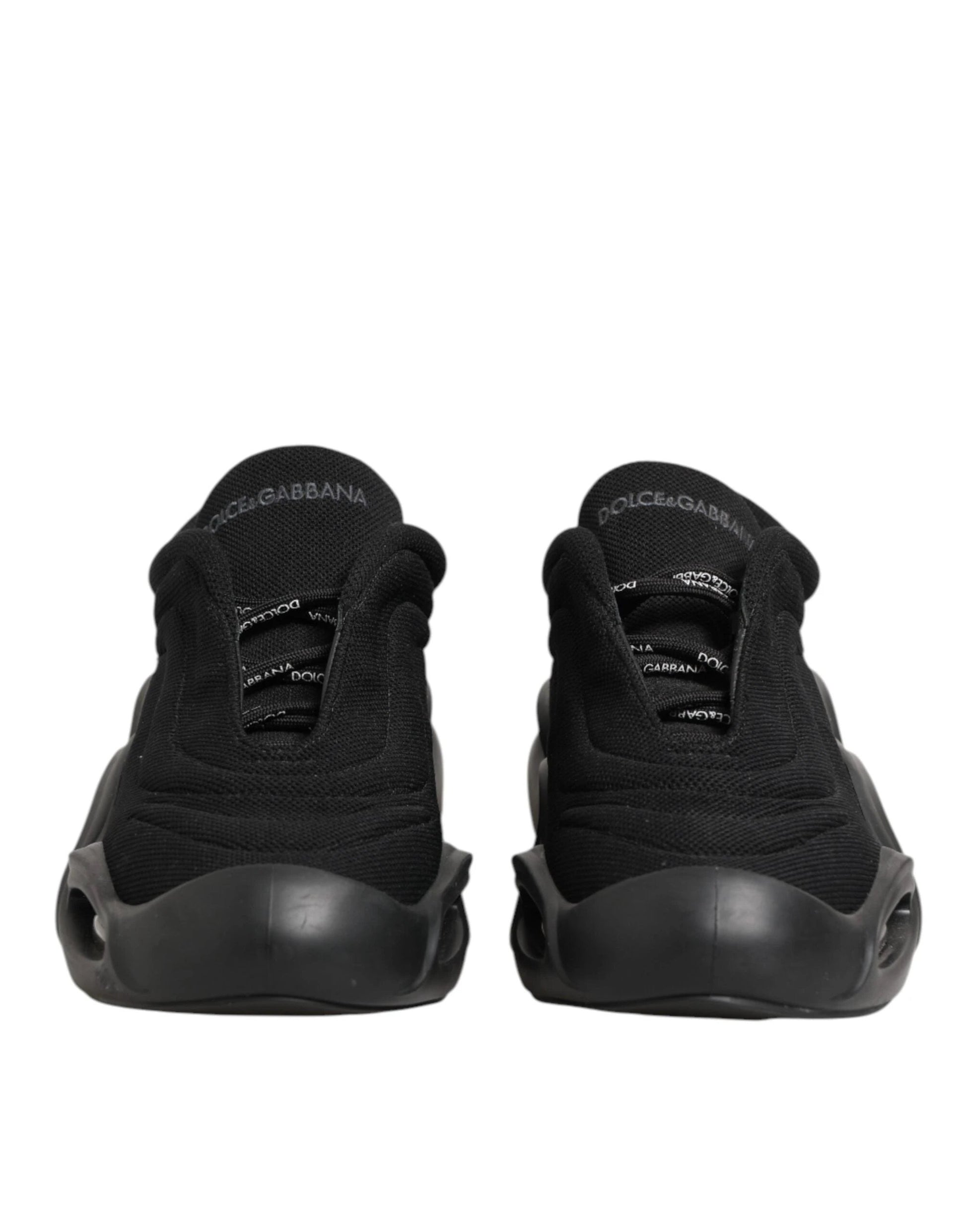 Dolce & Gabbana Black Lace Up Wave Low Top Men Sneaker Shoes by Dolce & Gabbana
