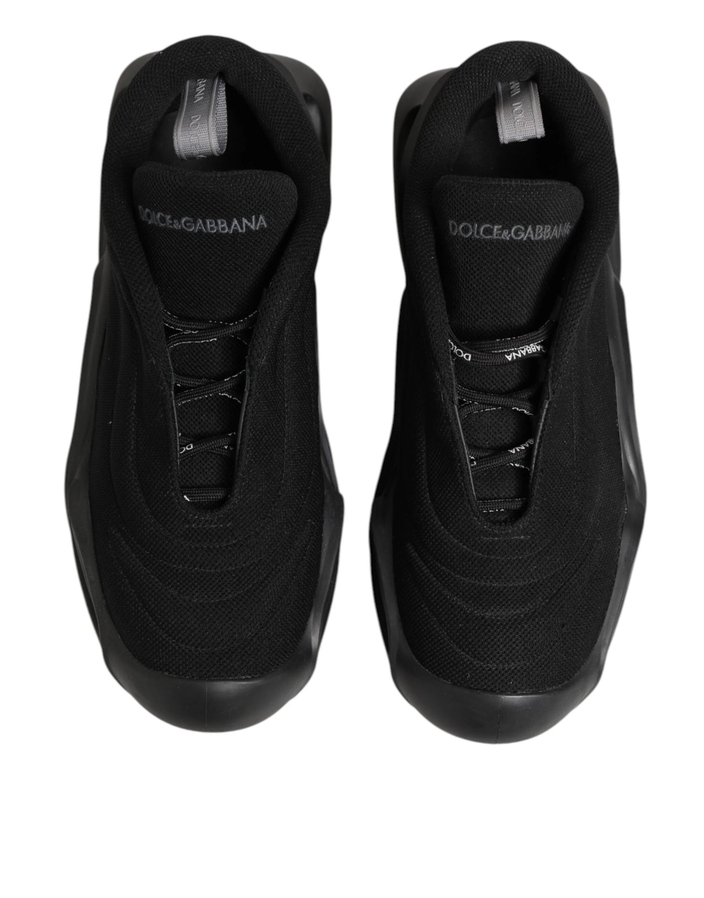 Dolce & Gabbana Black Lace Up Wave Low Top Men Sneaker Shoes by Dolce & Gabbana