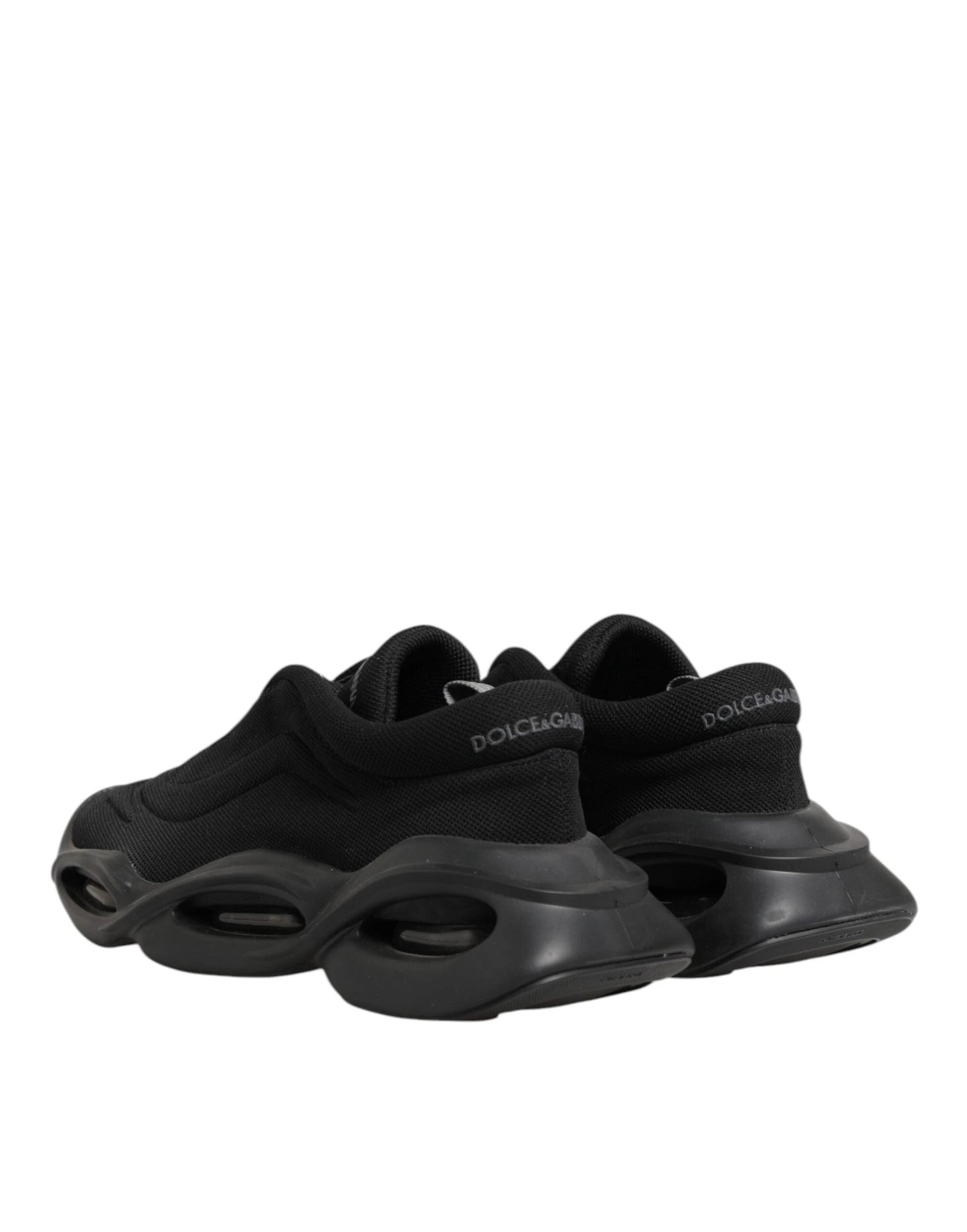 Dolce & Gabbana Black Lace Up Wave Low Top Men Sneaker Shoes by Dolce & Gabbana
