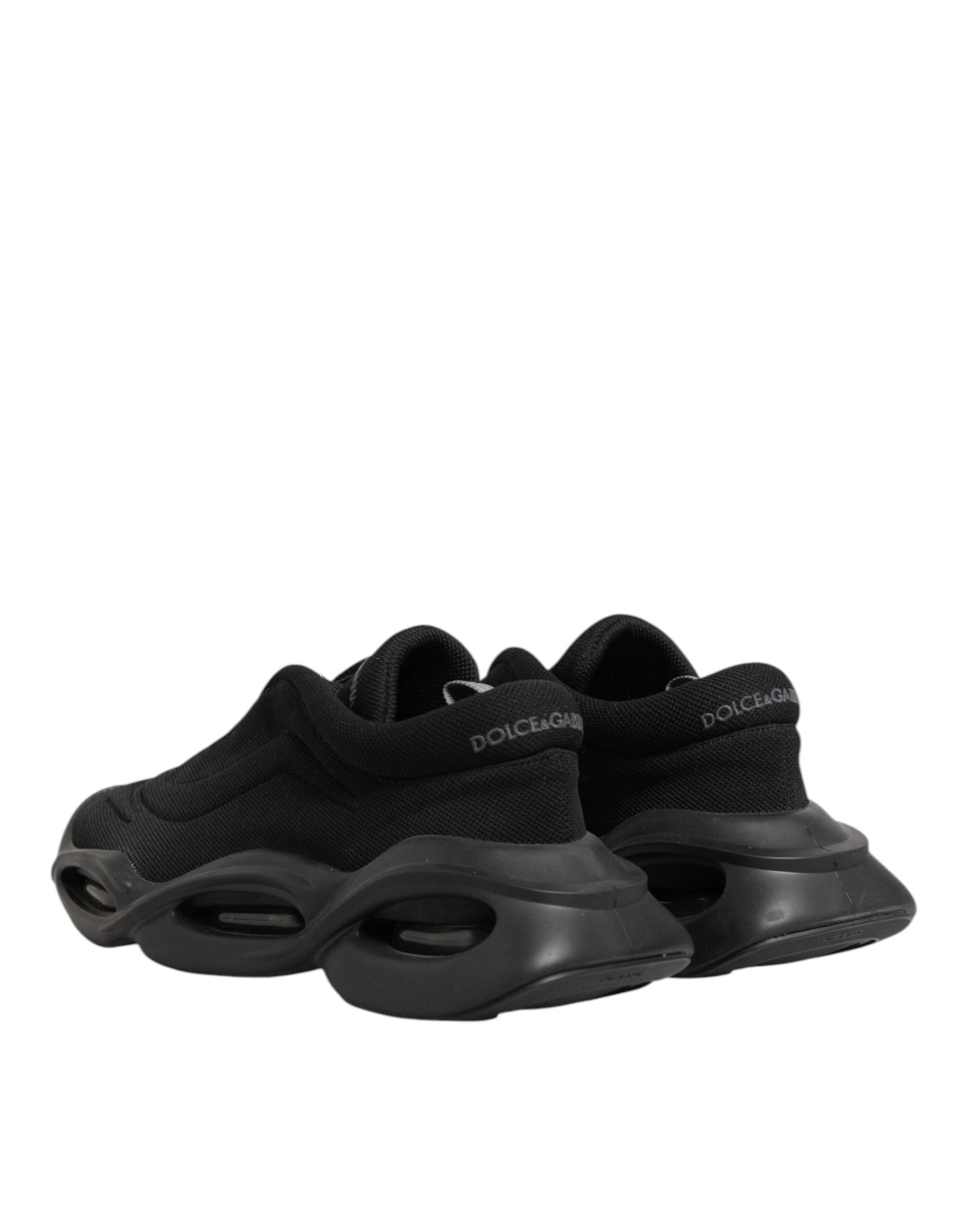 Dolce & Gabbana Black Lace Up Wave Low Top Men Sneaker Shoes by Dolce & Gabbana