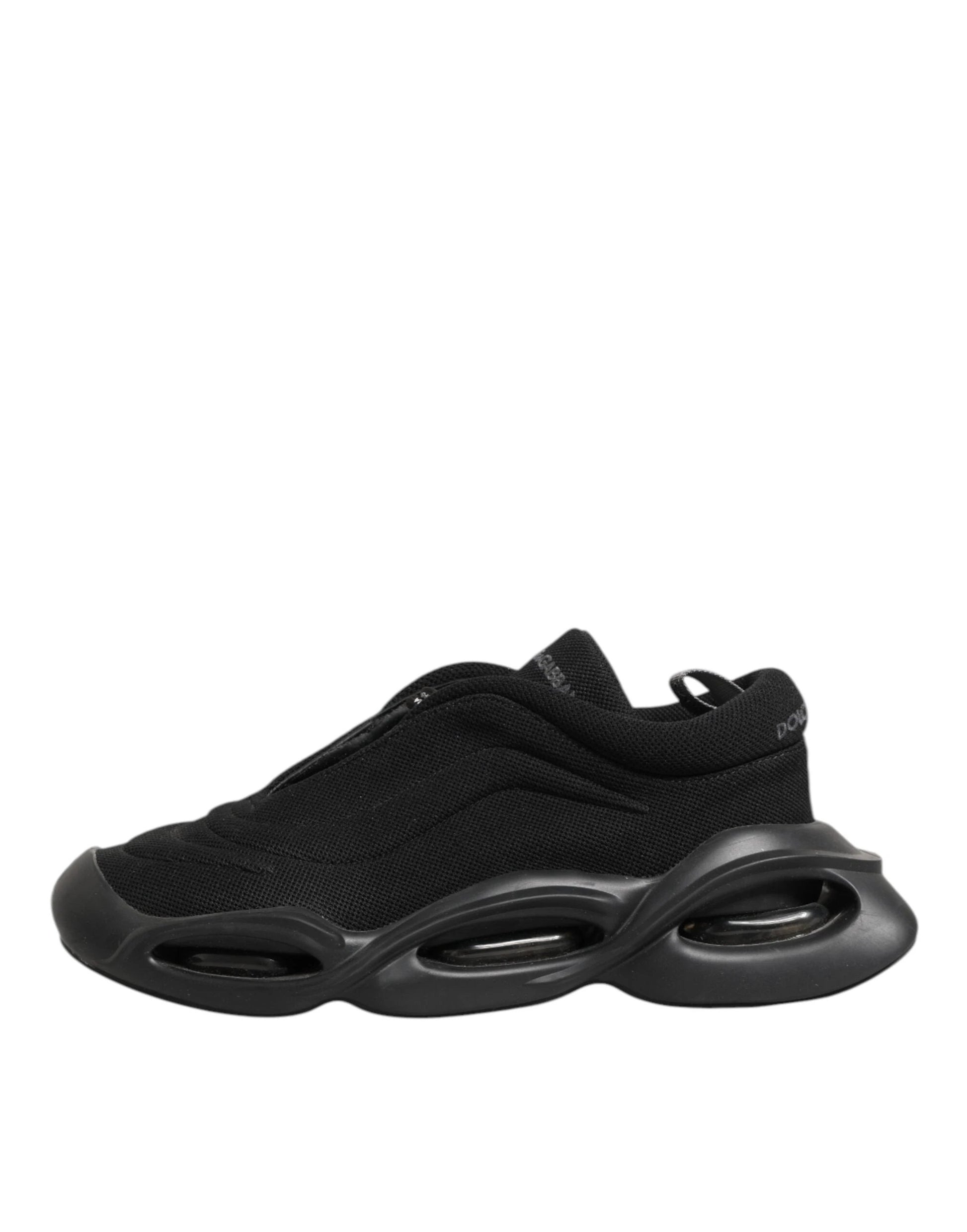 Dolce & Gabbana Black Lace Up Wave Low Top Men Sneaker Shoes by Dolce & Gabbana