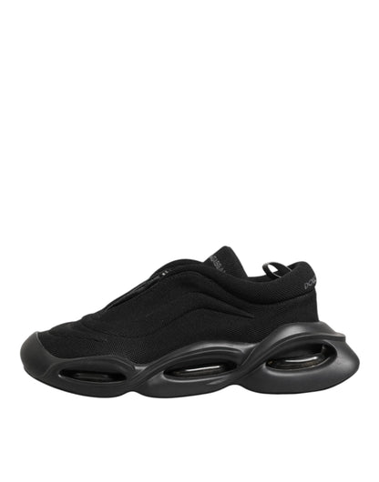 Dolce & Gabbana Black Lace Up Wave Low Top Men Sneaker Shoes by Dolce & Gabbana