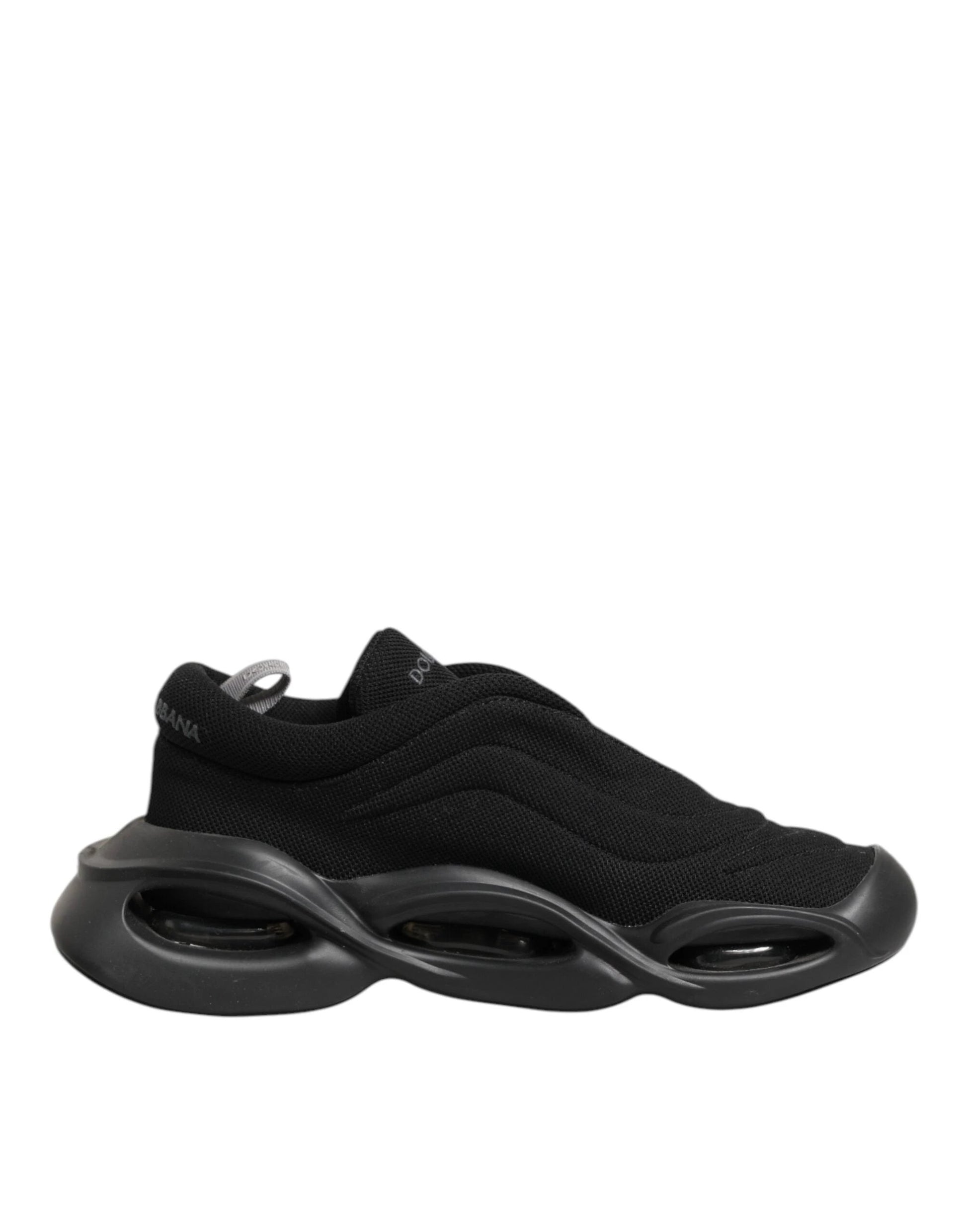 Dolce & Gabbana Black Lace Up Wave Low Top Men Sneaker Shoes by Dolce & Gabbana