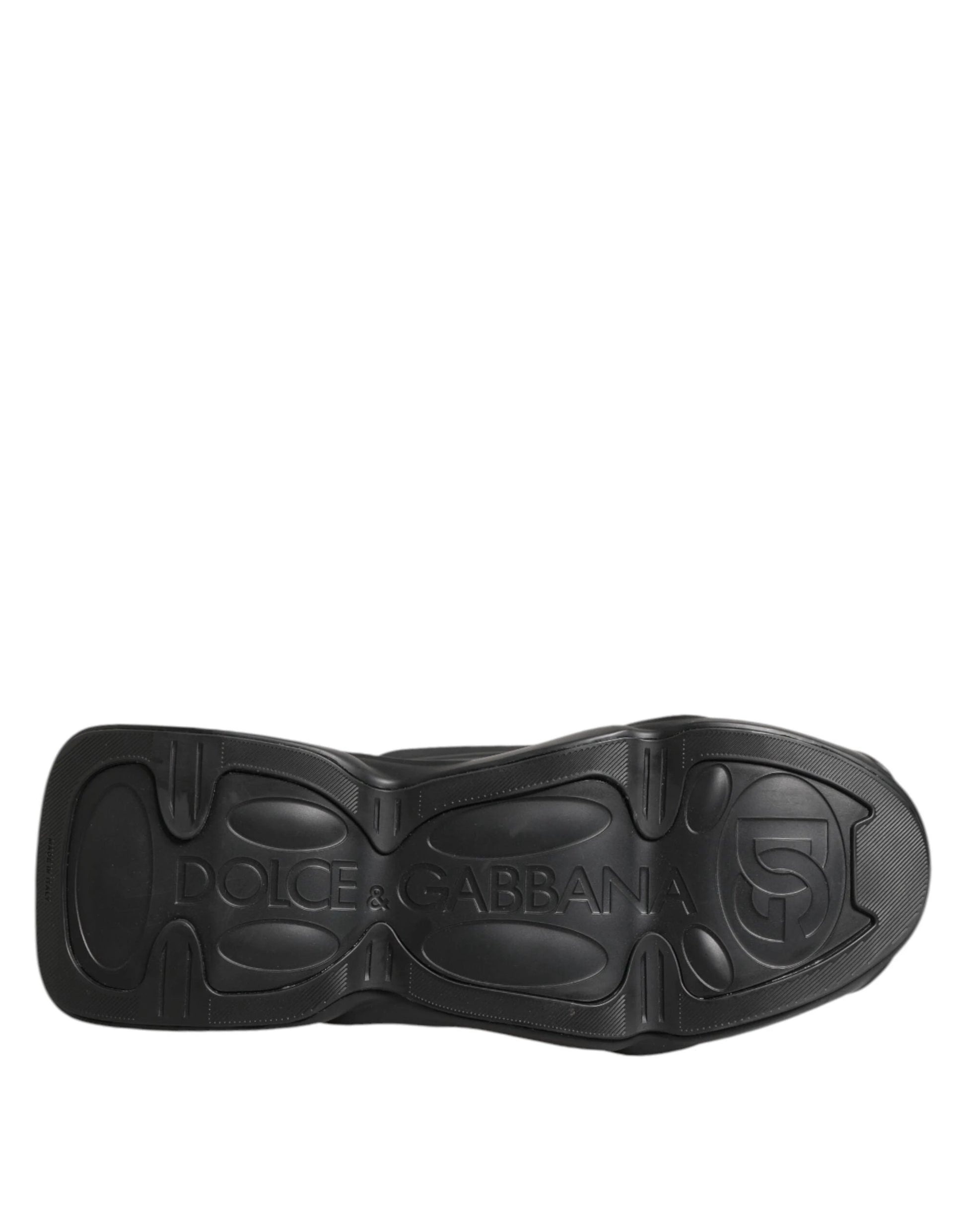 Dolce & Gabbana Black Lace Up Wave Low Top Men Sneaker Shoes by Dolce & Gabbana