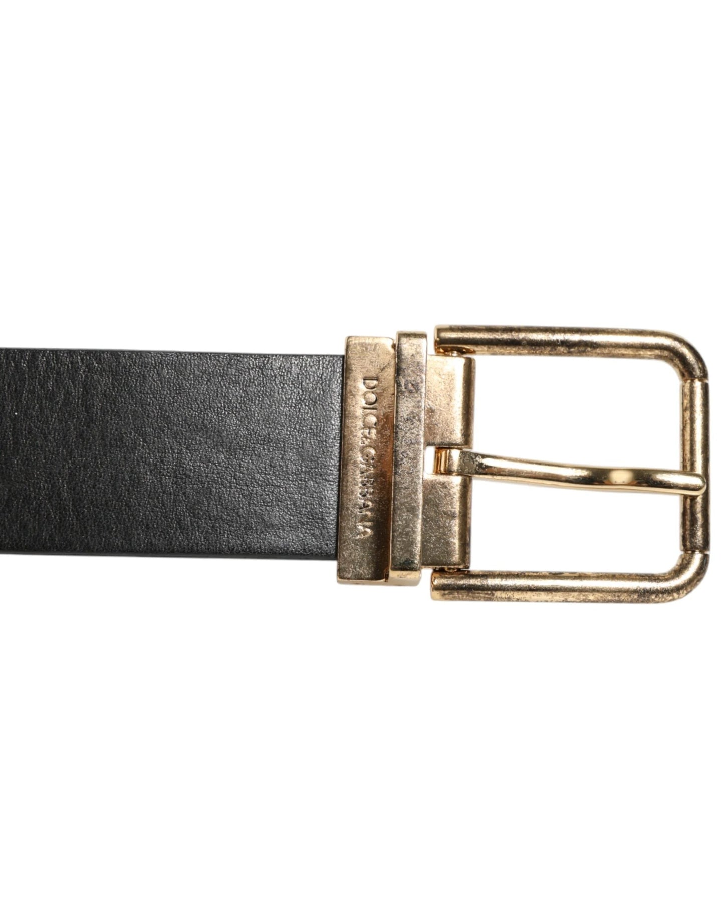 Dolce & Gabbana Black Leather Gold Silver Coin Buckle Belt by Dolce & Gabbana