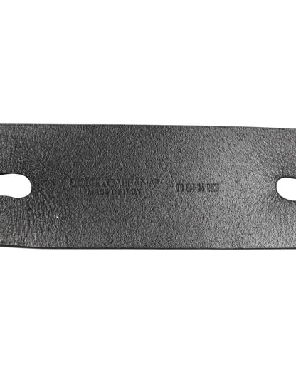 Dolce & Gabbana Black Double Strap Leather Silver Buckle Belt by Dolce & Gabbana