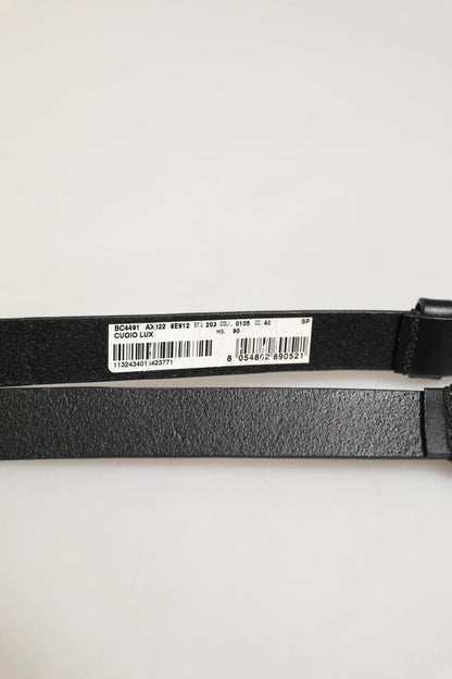 Dolce & Gabbana Black Double Strap Leather Silver Buckle Belt by Dolce & Gabbana