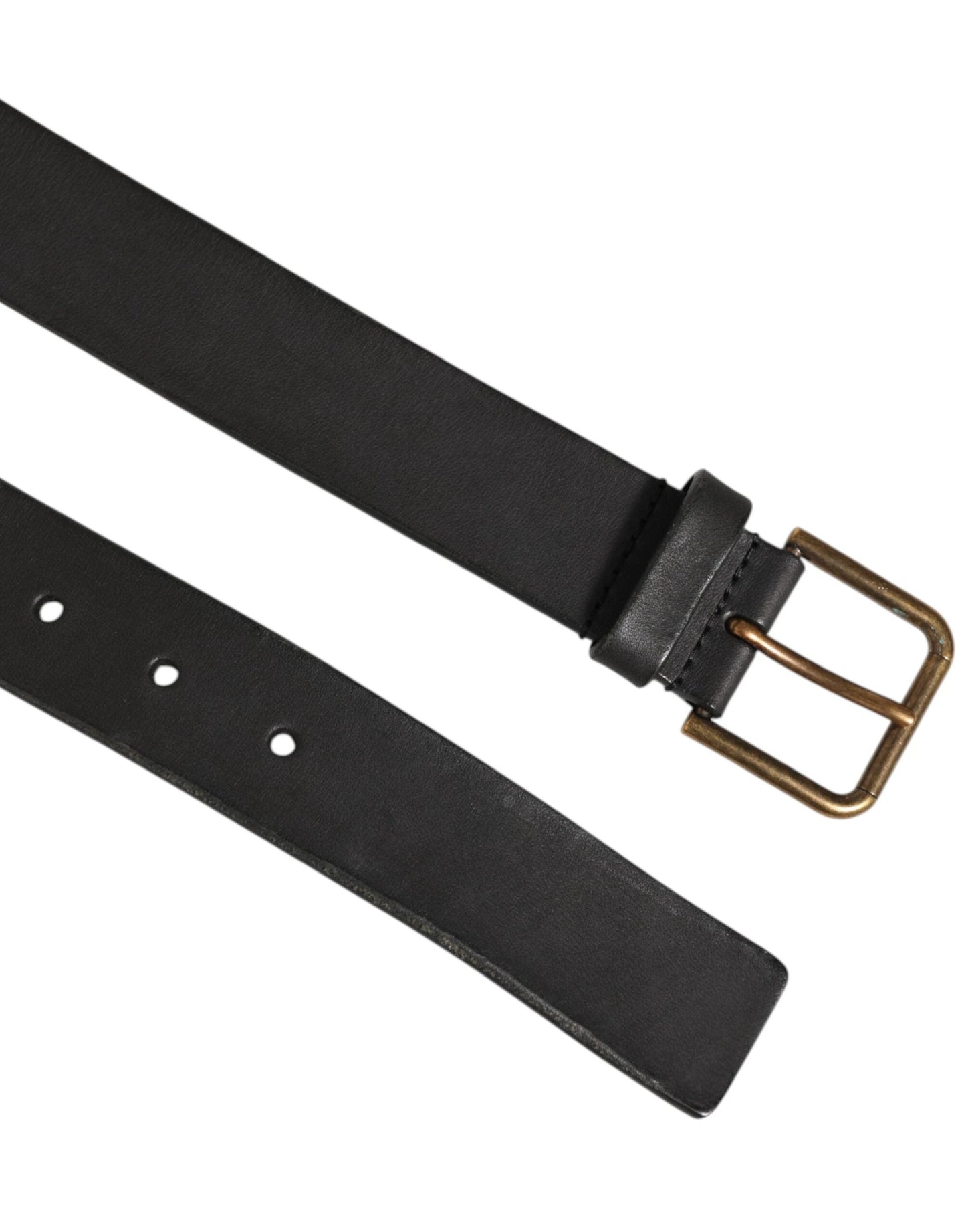 Dolce & Gabbana Black Leather Metal Buckle Classic Men Belt by Dolce & Gabbana