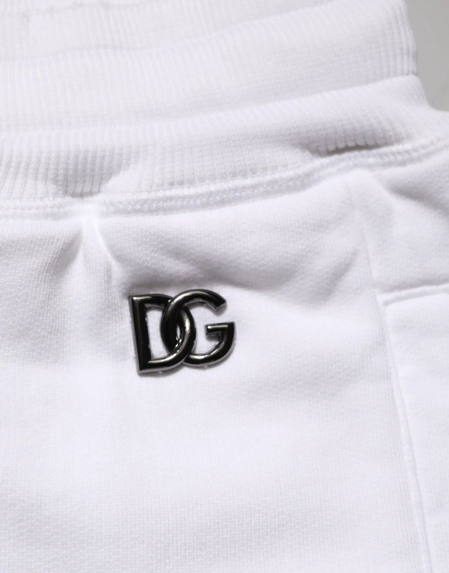 Dolce & Gabbana White Cotton Ripped Bermuda Sweatpants Shorts by Dolce & Gabbana