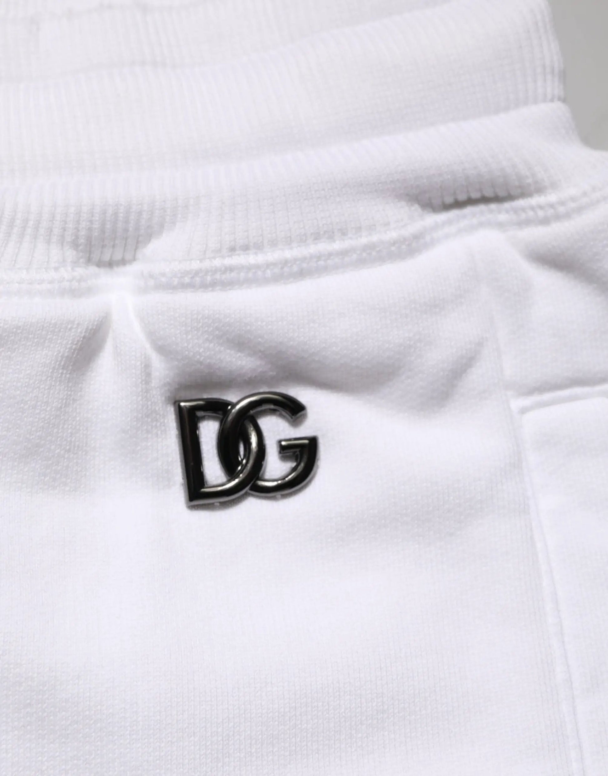 Dolce & Gabbana White Cotton Ripped Bermuda Sweatpants Shorts by Dolce & Gabbana