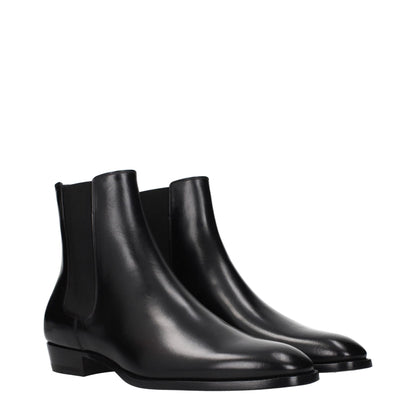 Celine Black Leather Ankle Boots
