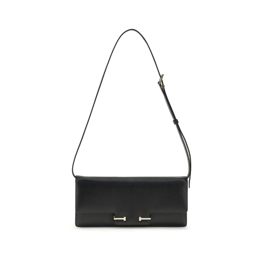 Tom Ford Black Calf Leather Bos Taurus Shoulder Bag
