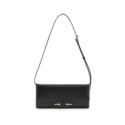 Tom Ford Black Calf Leather Bos Taurus Shoulder Bag