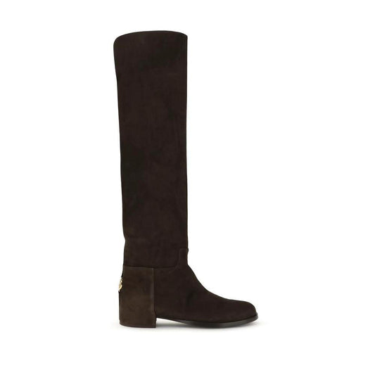 Dolce & Gabbana Brown Calf Leather Bos Taurus Ankle Boots