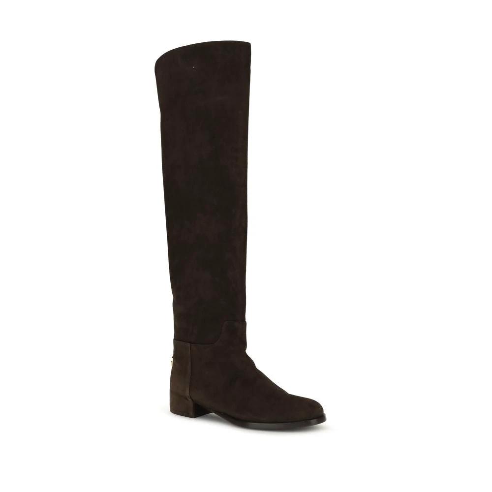 Dolce & Gabbana Brown Calf Leather Bos Taurus Ankle Boots