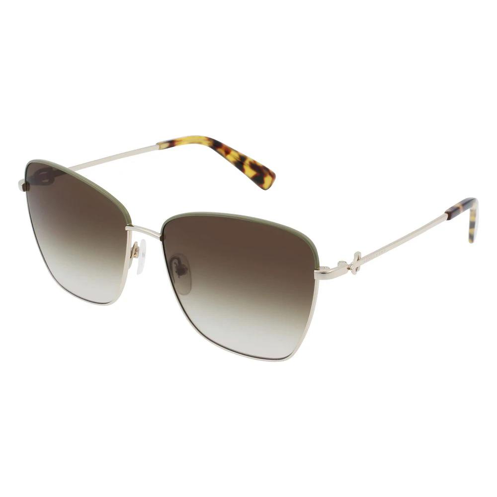Longchamp Gold Metal Sunglasses by Longchamp