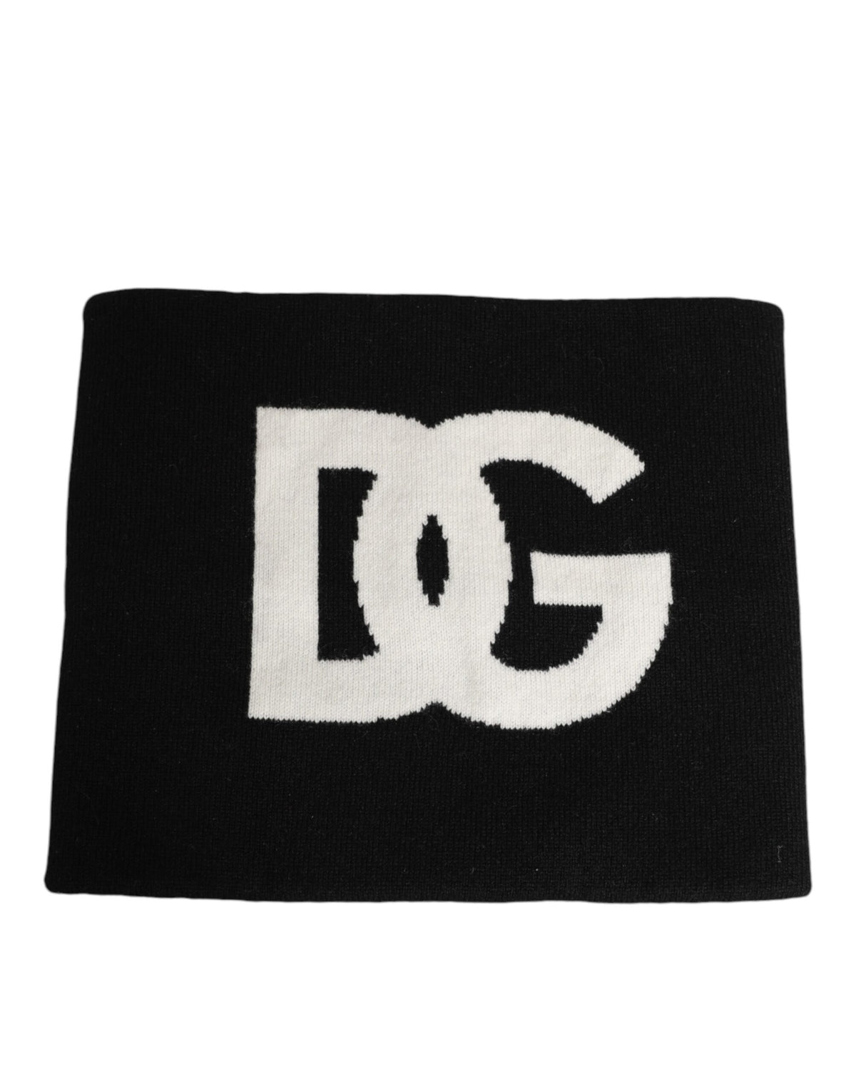 Écharpe Dolce & Gabbana homme logo DG en cachemire noir et blanc – MS7887