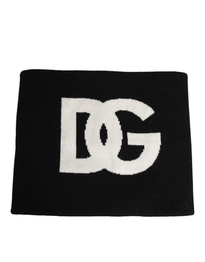 Écharpe Dolce & Gabbana homme logo DG en cachemire noir et blanc – MS7887
