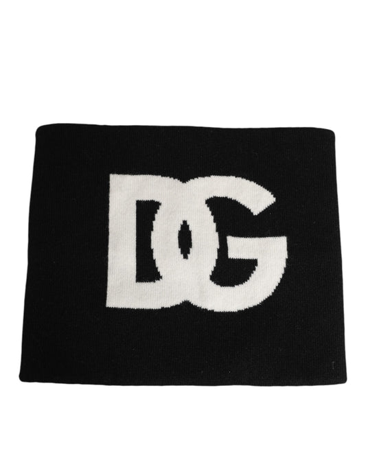 Écharpe Dolce & Gabbana homme logo DG en cachemire noir et blanc – MS7887