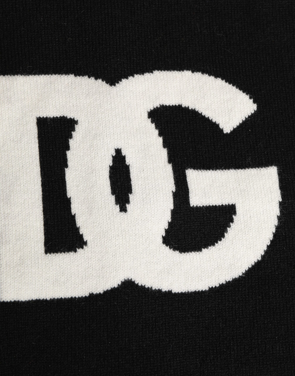 Écharpe Dolce & Gabbana homme logo DG en cachemire noir et blanc – MS7887