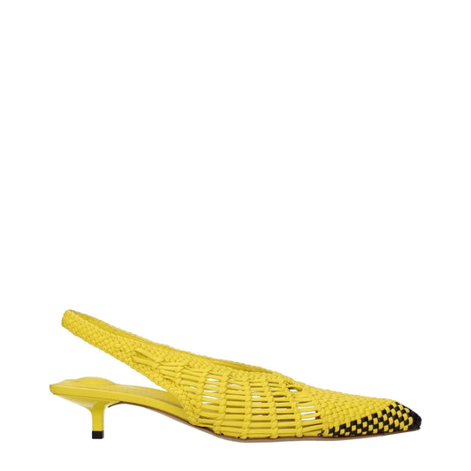 Jacquemus Yellow Leather Flat Sandals by Jacquemus