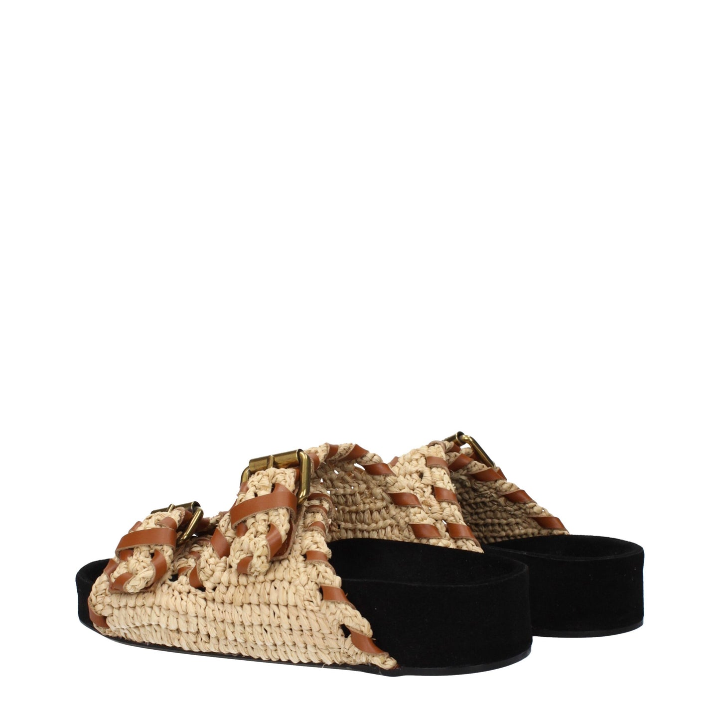 Isabel Marant – Mules Claquettes Raphia Beige | Femme