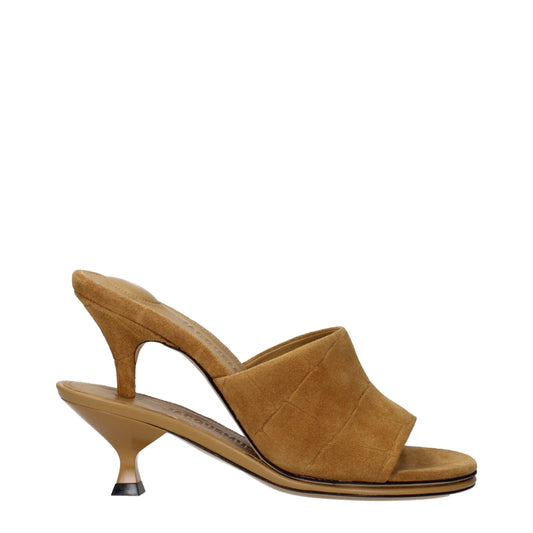 Jacquemus – Sandales à Talon Aiguille en Suède Marron | Made in Italy | Femme