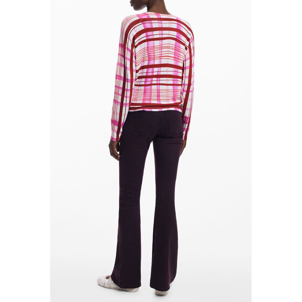 Pull Desigual femme col rond en viscose rose – DE-40303