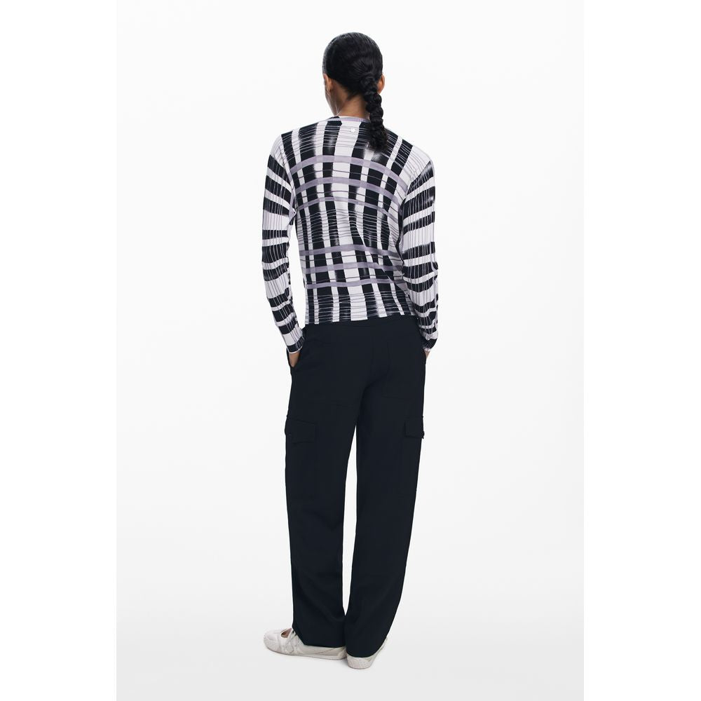Pull Desigual femme col rond en viscose blanc – DE-40321