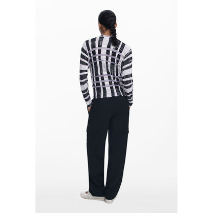 Pull Desigual femme col rond en viscose blanc – DE-40321