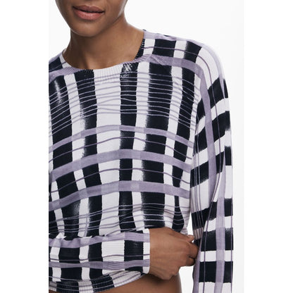 Pull Desigual femme col rond en viscose blanc – DE-40321