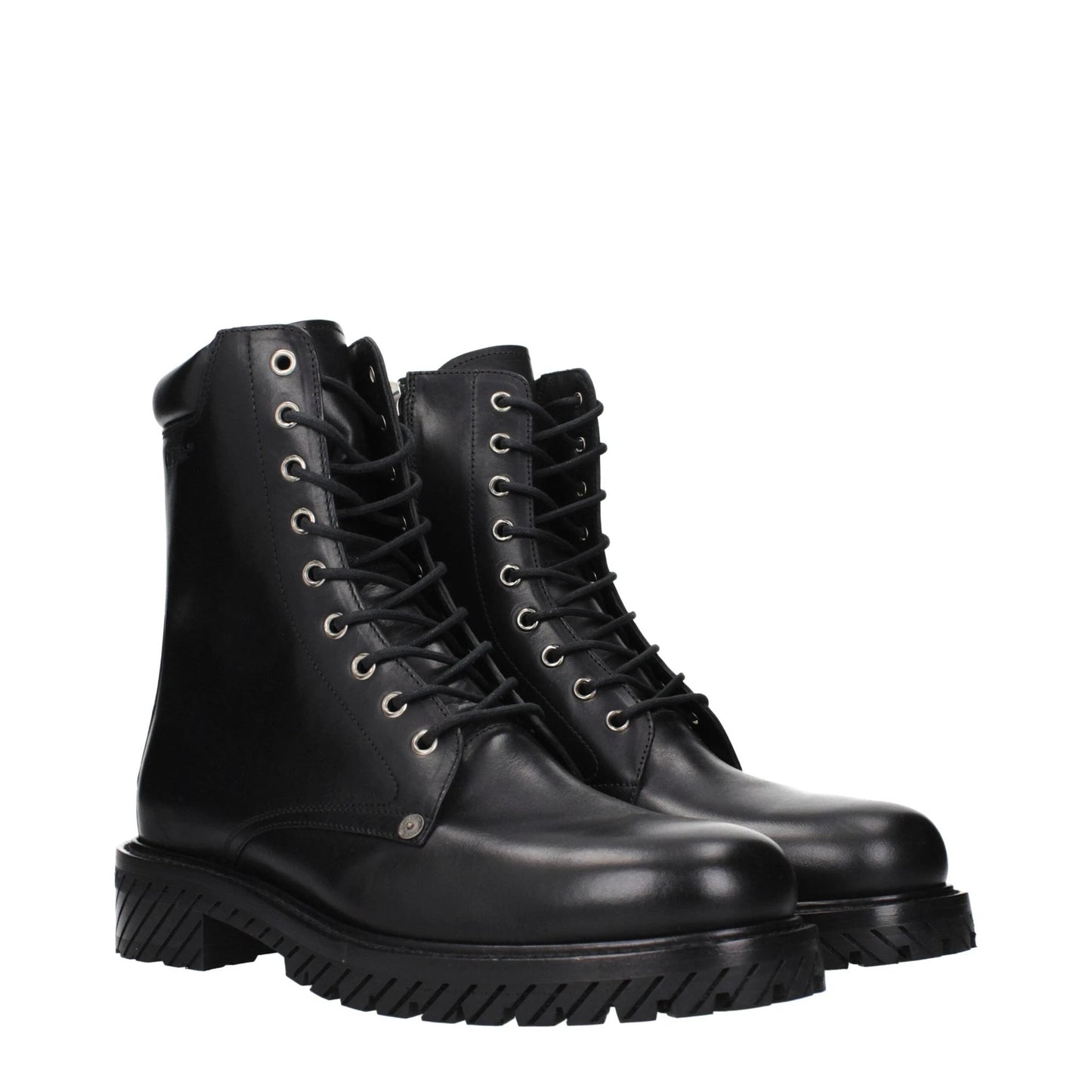 Off-White Black Leather Ankle Boots by Off-White