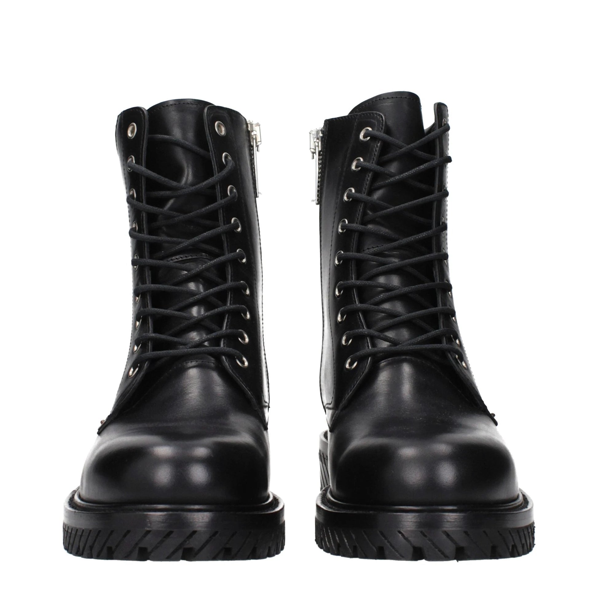 Off-White Black Leather Ankle Boots by Off-White