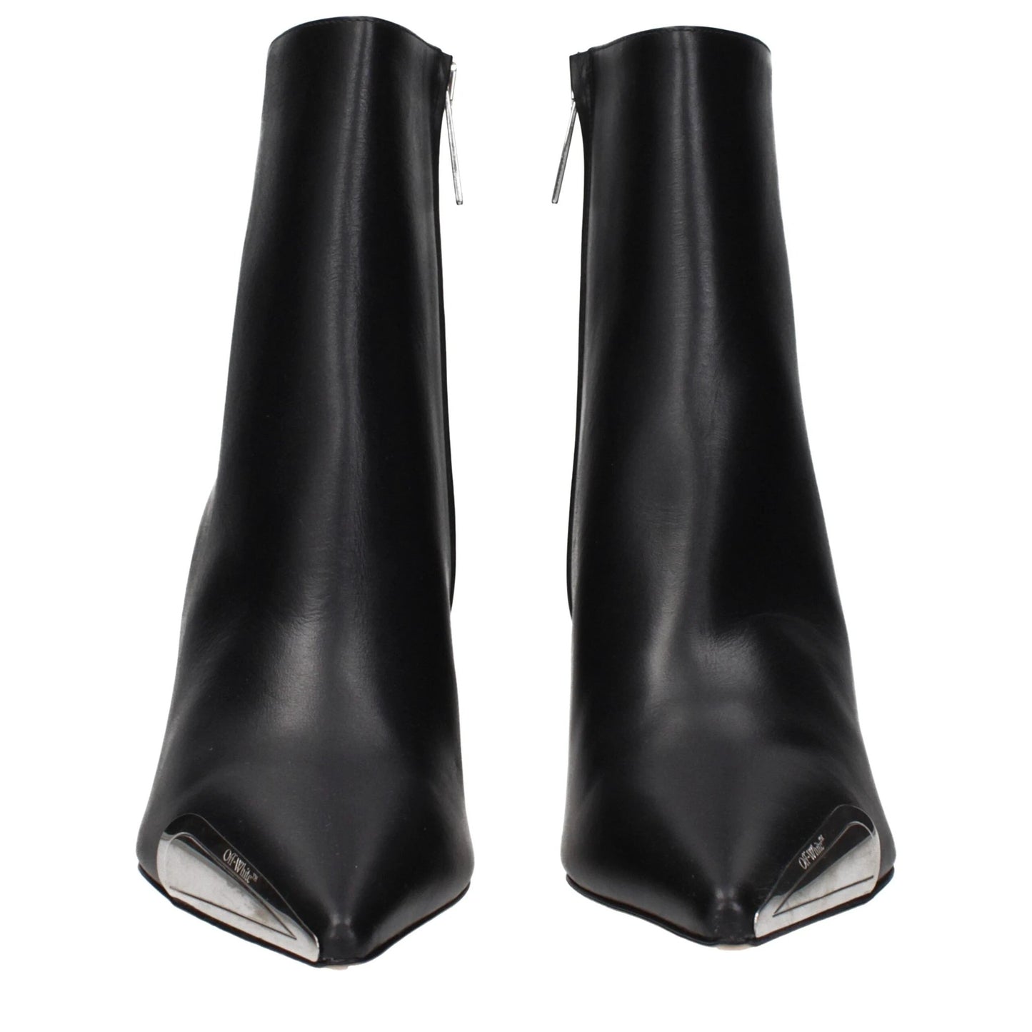 Off-White Black Leather Ankle Boots by Off-White