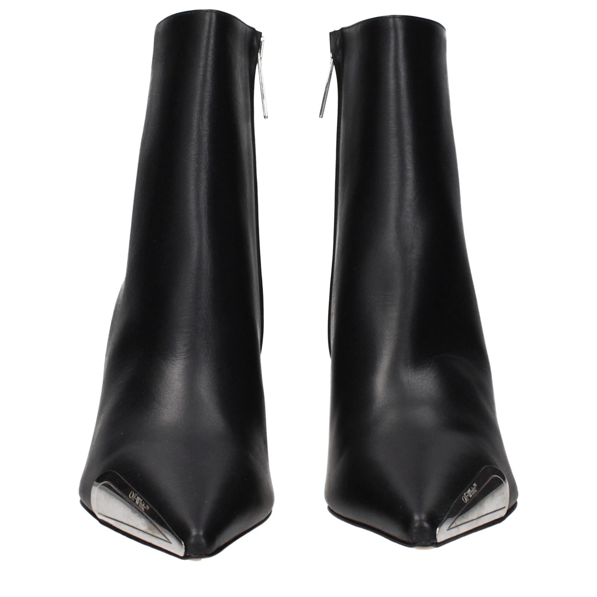 Off-White Black Leather Ankle Boots by Off-White