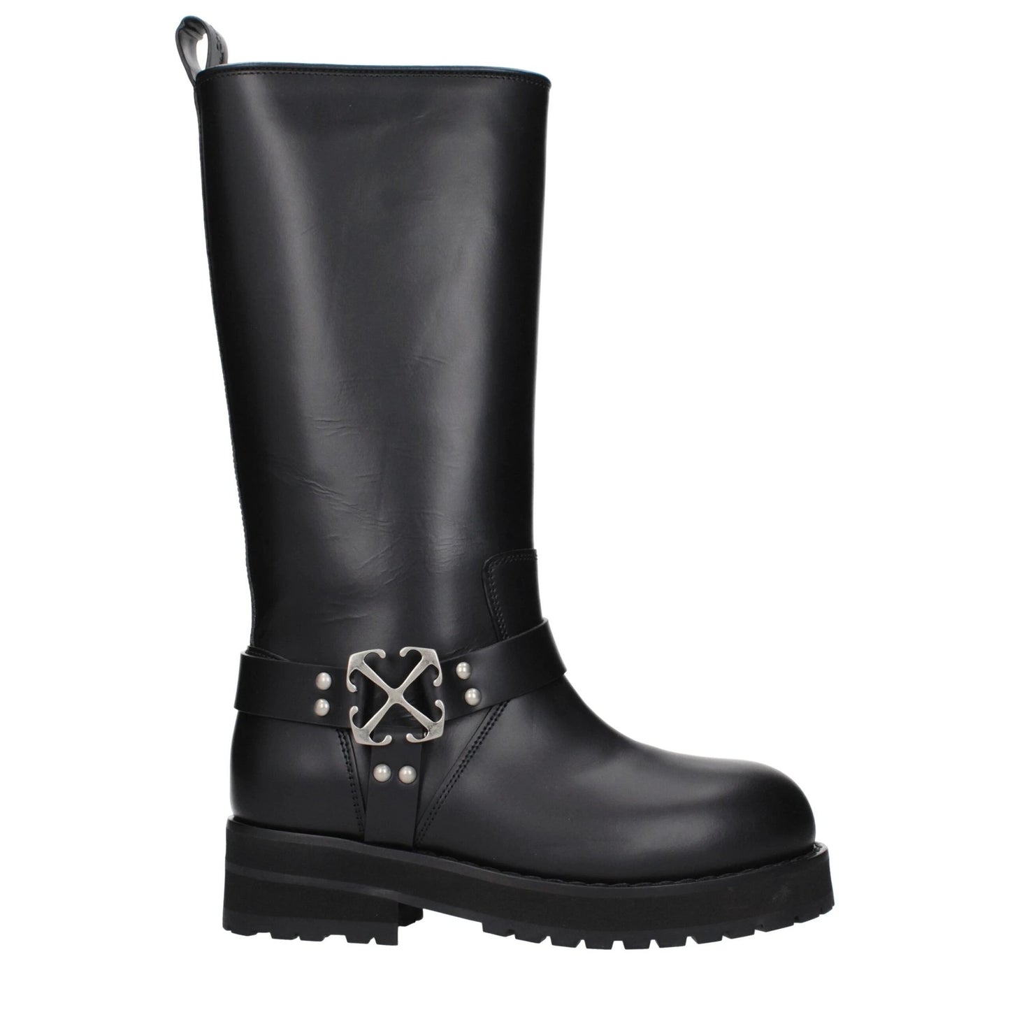 Off-White Black Leather Boots by Off-White