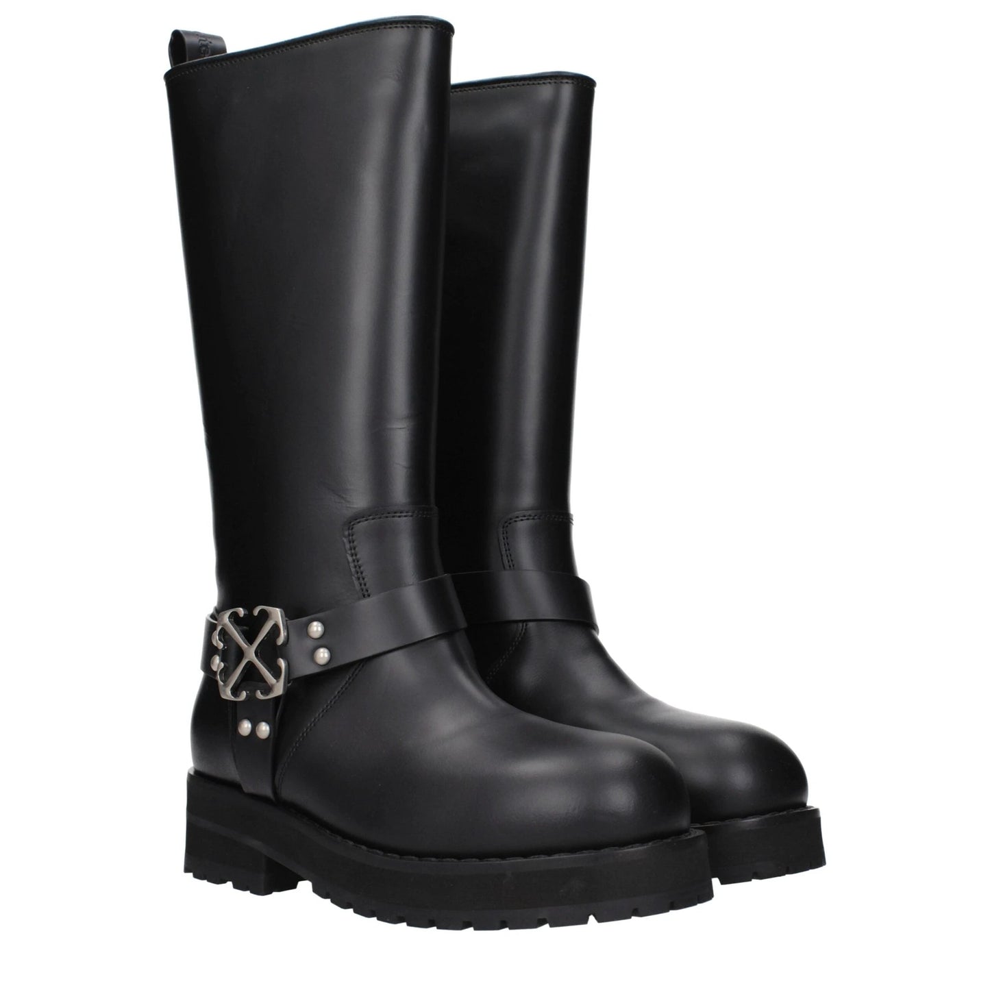 Off-White Black Leather Boots by Off-White