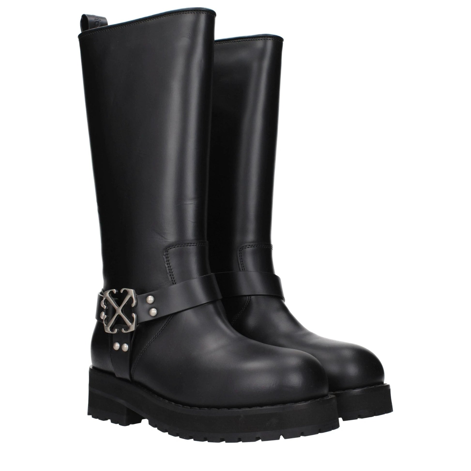 Off-White Black Leather Boots by Off-White