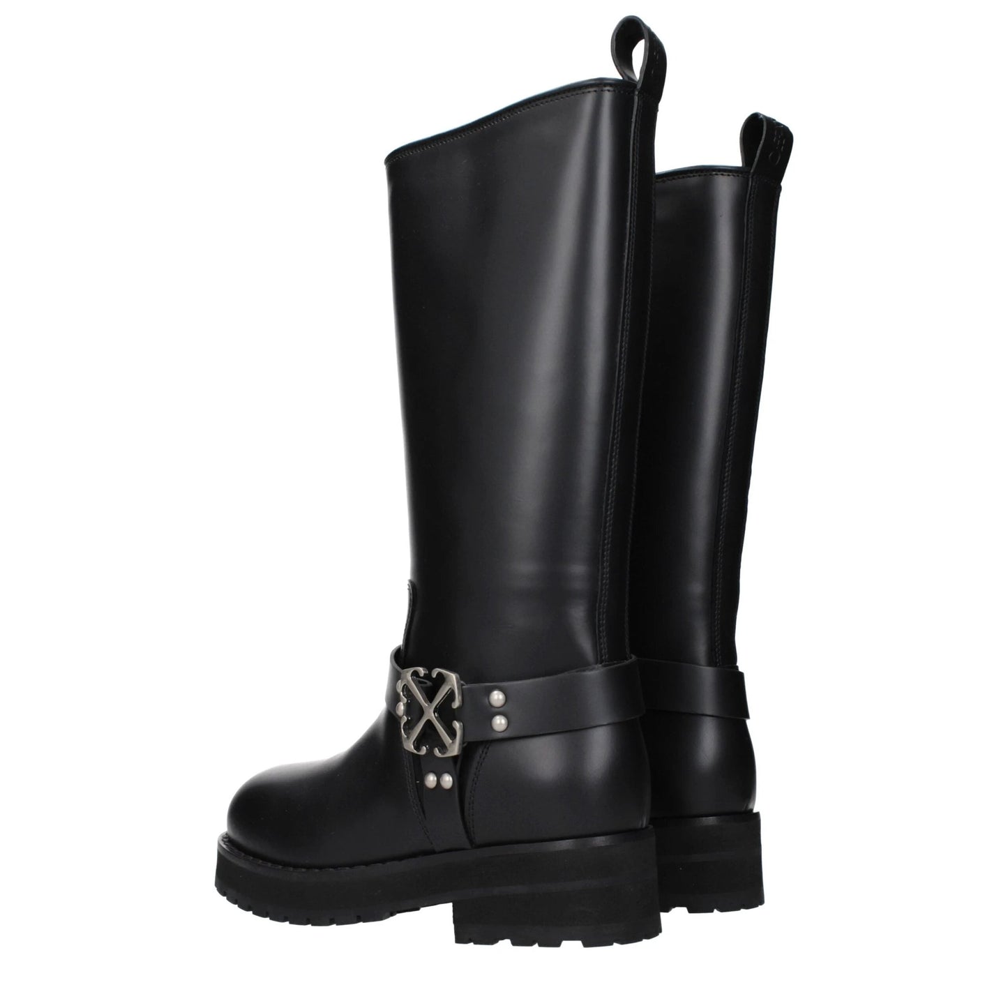 Off-White Black Leather Boots by Off-White