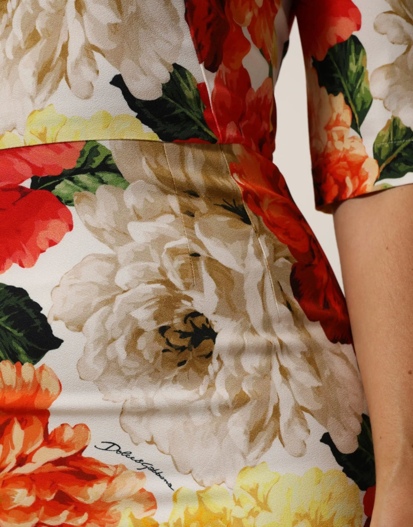Dolce & Gabbana Multicolor Floral Print Viscose Sheath Dress by Dolce & Gabbana