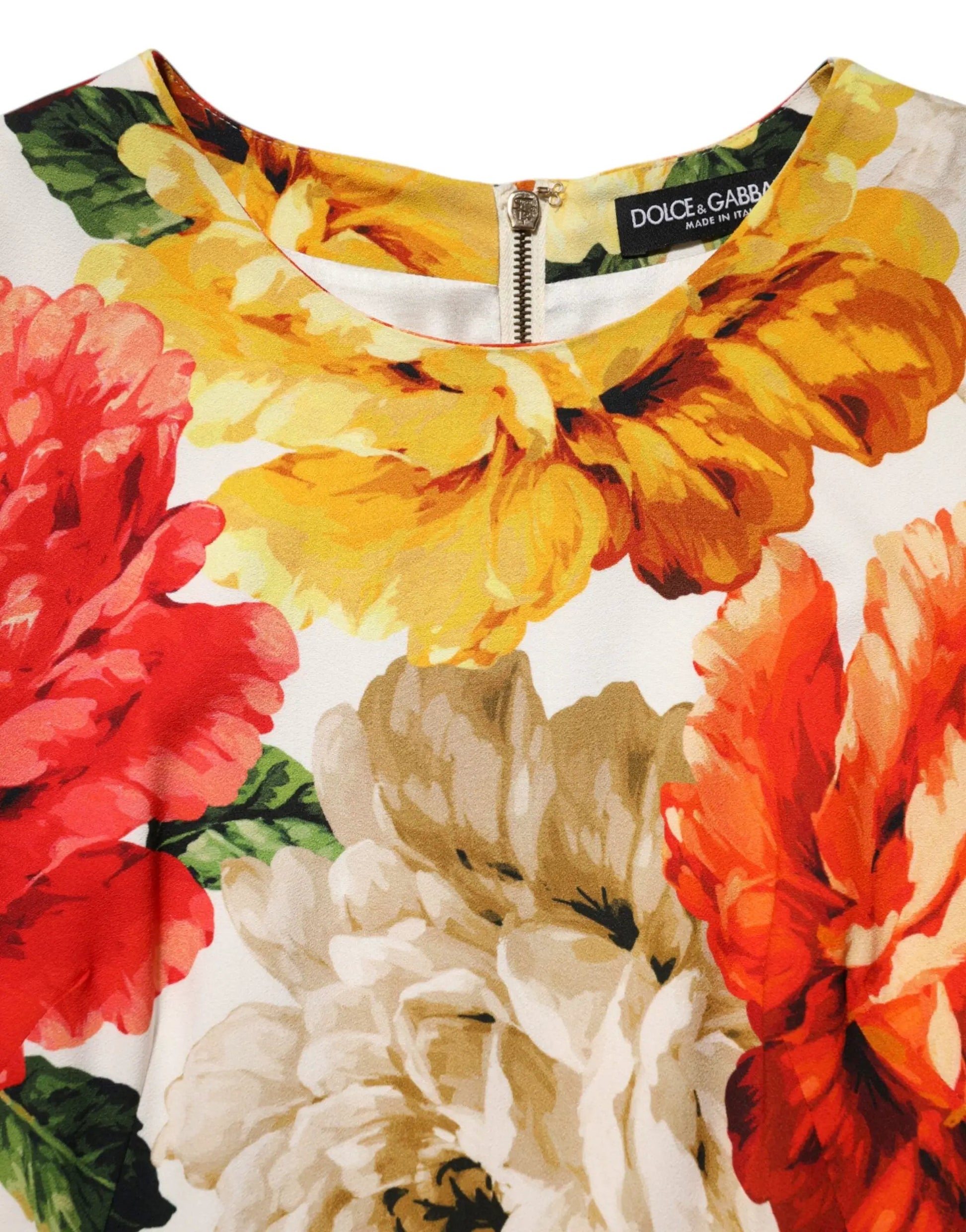 Dolce & Gabbana Multicolor Floral Print Viscose Sheath Dress by Dolce & Gabbana