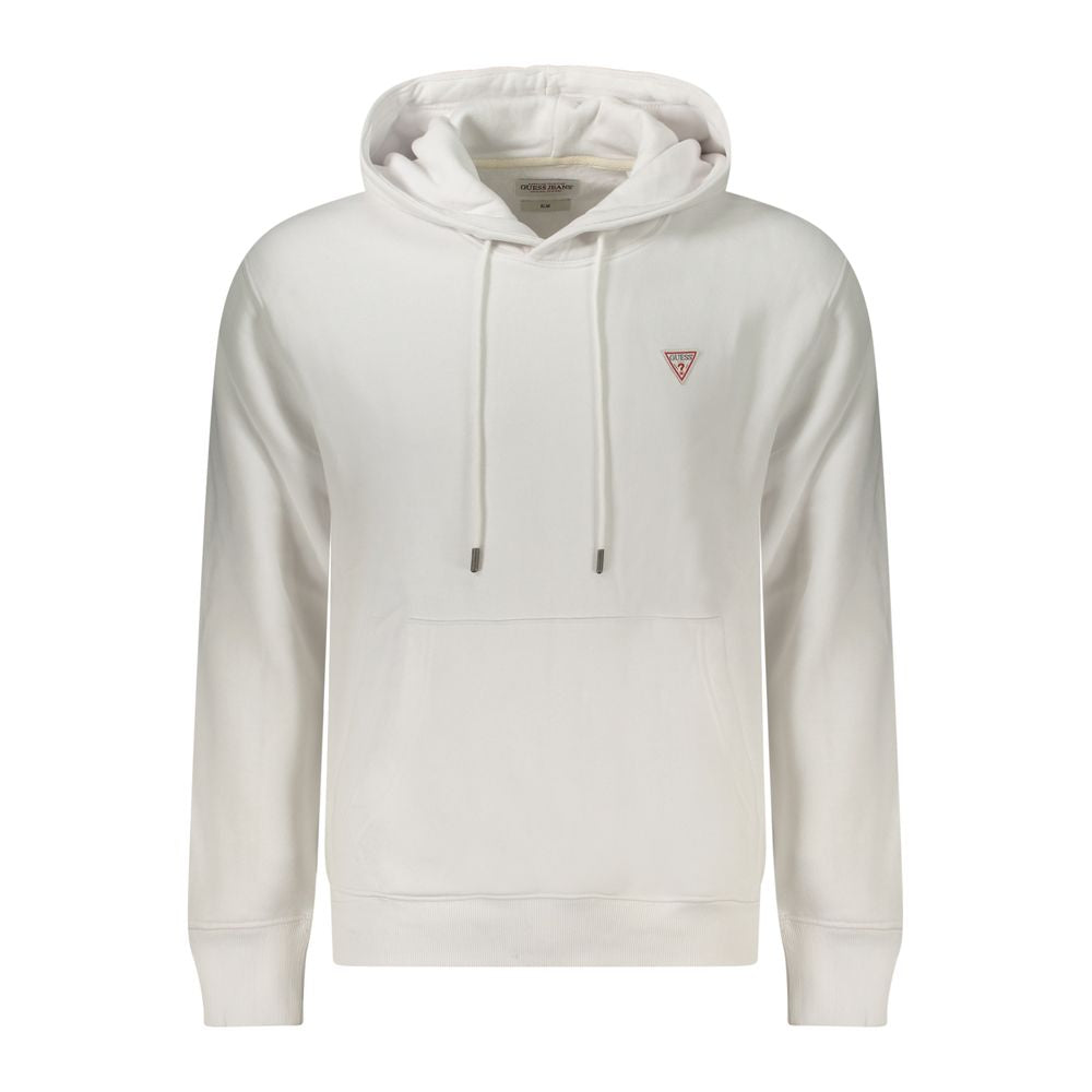 Sweat à capuche Guess Jeans homme en coton bio blanc – GU-39025