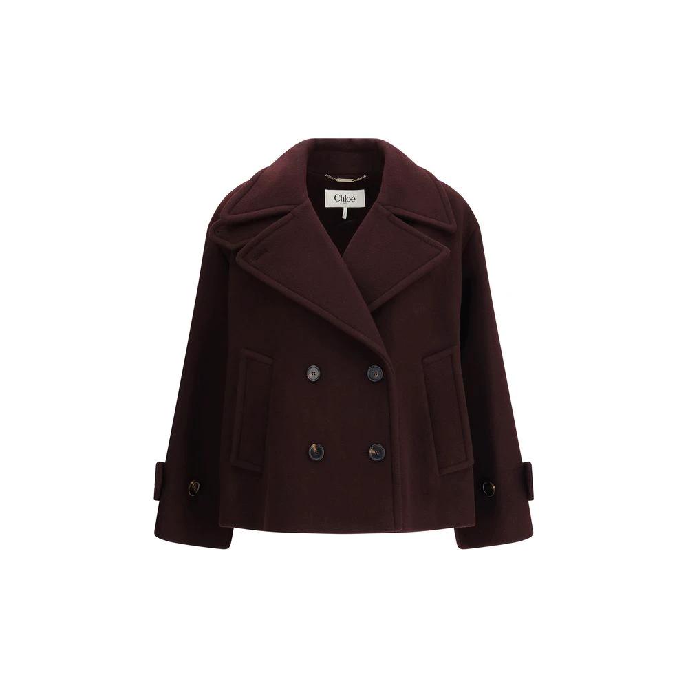 Chloé Bordeaux Fleece Wool Coat by Chloé