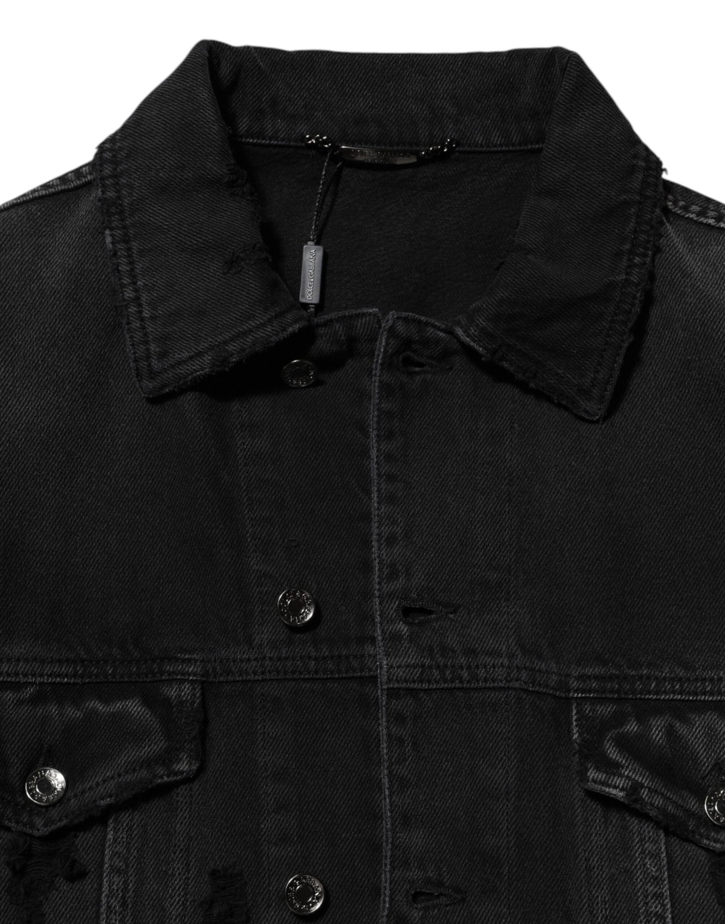 Dolce & Gabbana Black Cotton Stretch Denim Blouson Jacket by Dolce & Gabbana