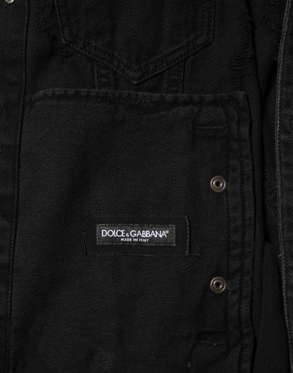 Dolce & Gabbana Black Cotton Stretch Denim Blouson Jacket by Dolce & Gabbana