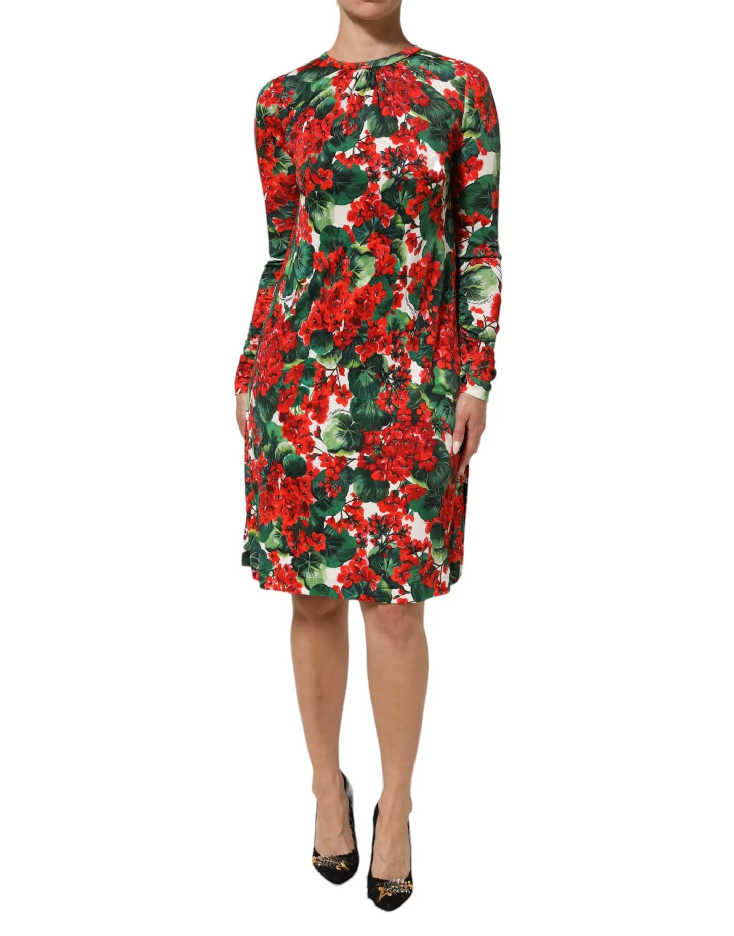 Dolce & Gabbana Multicolor Floral Short Portofino Dress by Dolce & Gabbana