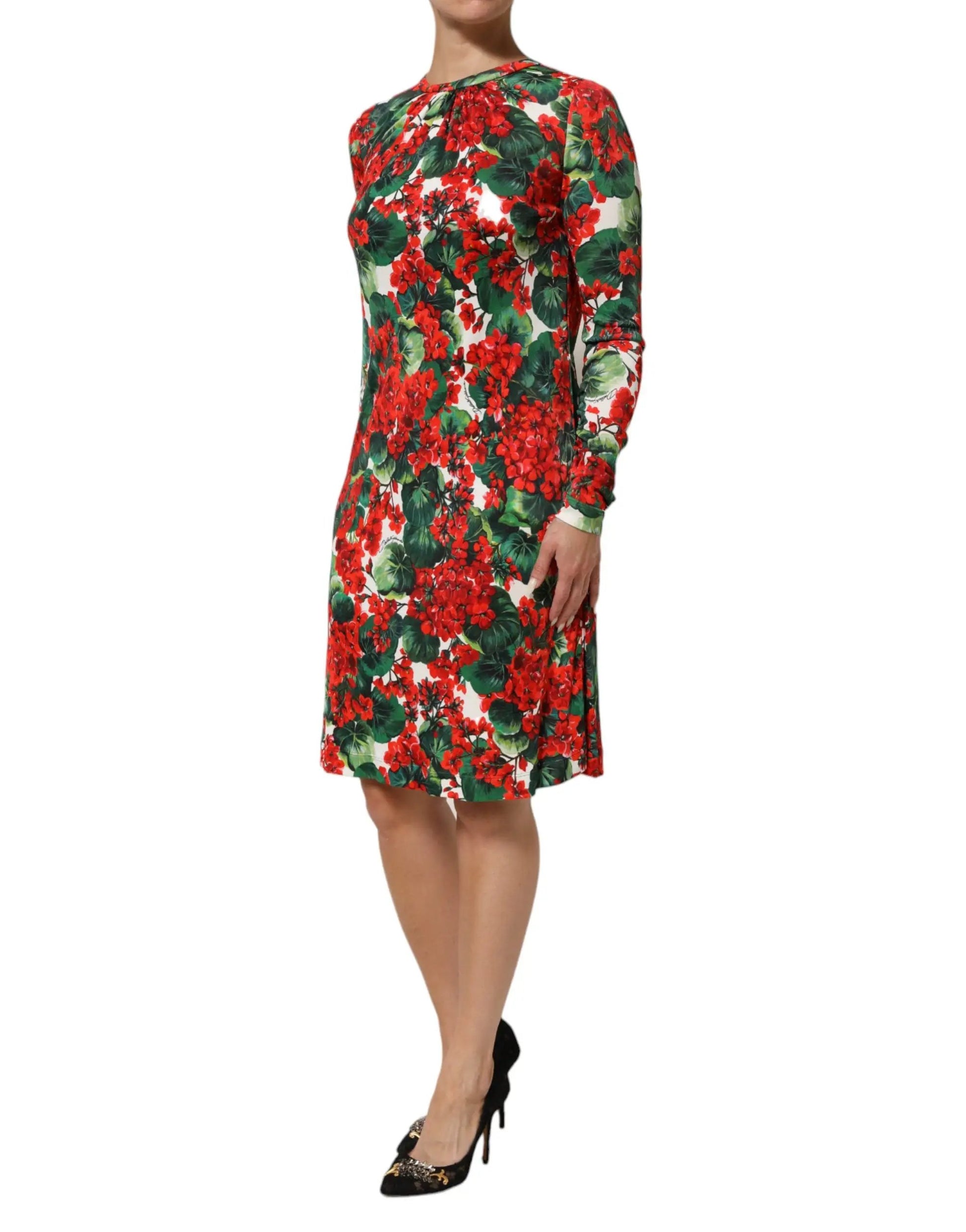 Dolce & Gabbana Multicolor Floral Short Portofino Dress by Dolce & Gabbana