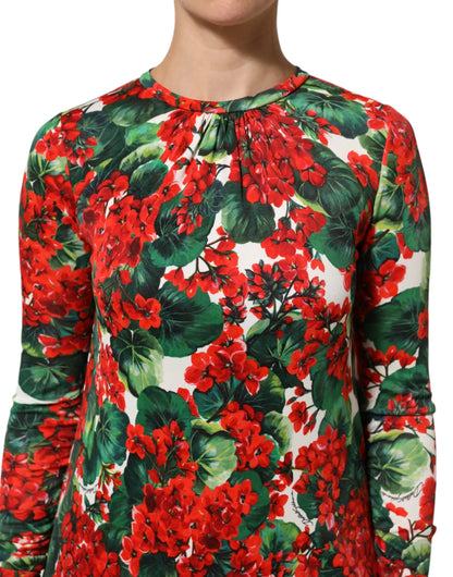 Dolce & Gabbana Multicolor Floral Short Portofino Dress by Dolce & Gabbana